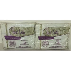 NEW Vintage First Lady Needs No Iron White Fitted Sheet Double 54X76 SEALED